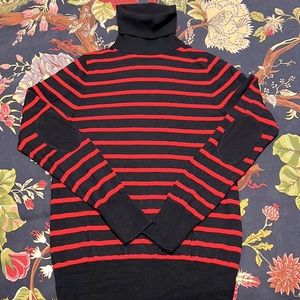 J CREW:  Striped Elbow-patch Sweater